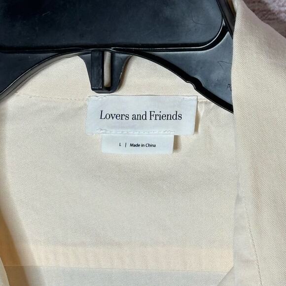 Lovers and Friends Audri Cream Boyfriend Button Down Oversized Shirt Size Large - Picture 6 of 12